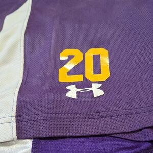 Under Armour Purple Shorts with Yellow Numbers Size  Mens Med